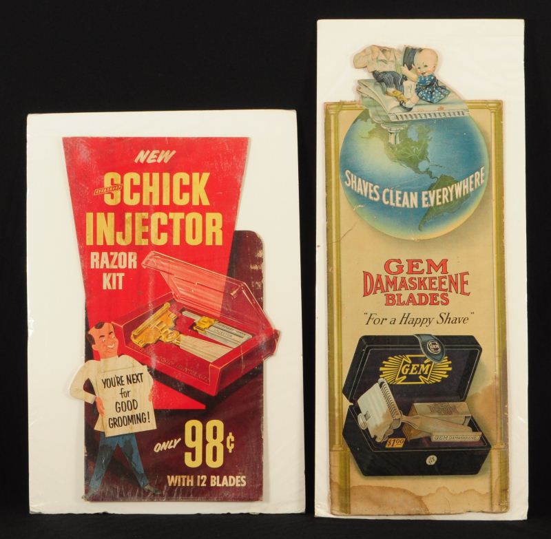 Gem Razors & Schick Razors Cardboard Signs