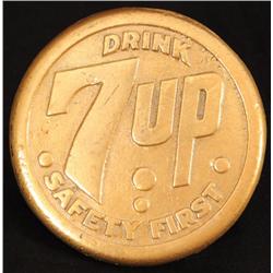 7 Up Advertising Brass Crosswalk Marker