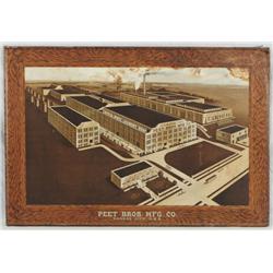 Pete Bros. Factory Scene Self Framed Tin Sign