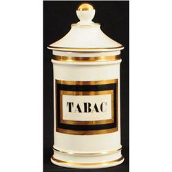 "Tabac" Porcelain Tobacco Jar