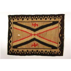 Early Whirling Logs Swastika Navajo Rug