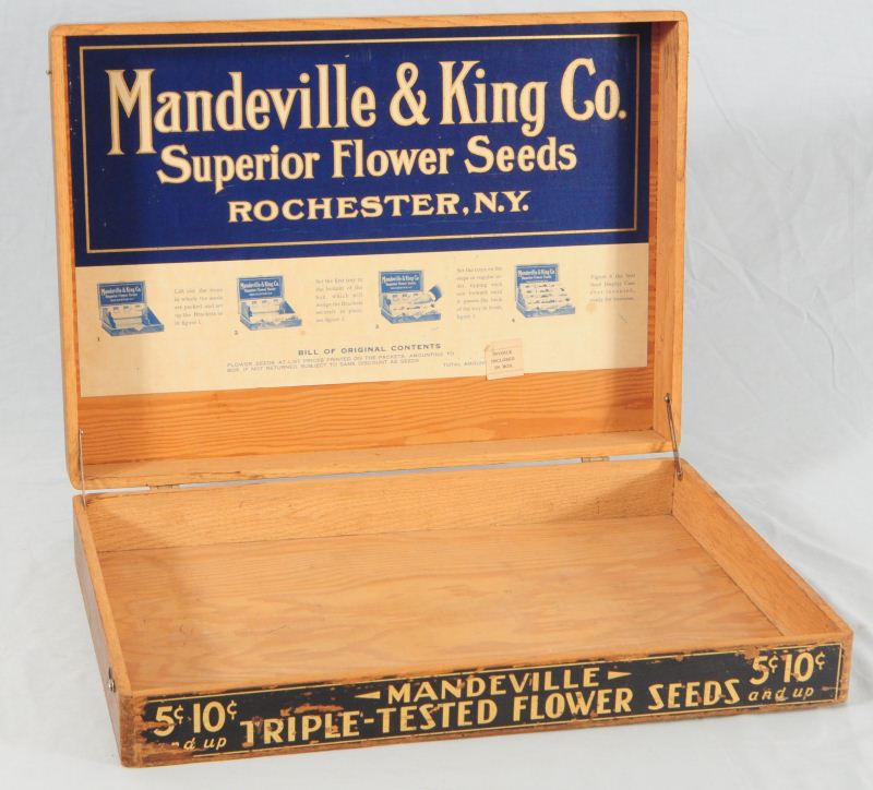 Mandeville & King Flower Seed Display Box