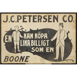 J. C. Peterson Co. Boone Iowa Tin Sign