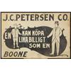 Image 1 : J. C. Peterson Co. Boone Iowa Tin Sign