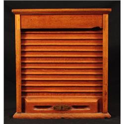 Oak Rail Road Roll Front Ticket Cabinet
