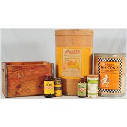 Collection of Vintage Purina Feed Store Containers
