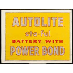 Autolite Sta-Ful Battery Cardboard Sign