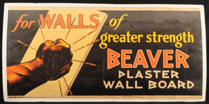 Beaver Plaster Wall Board Advertising Poster
