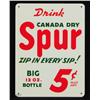Image 1 : Drink Canada Dry Spur Cola Tin Sign MINT NOS