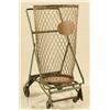 Image 1 : Vintage Wire Trash Can With Rolling Cart