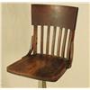 Image 2 : Oak Swivel Chair on Tall Metal Base