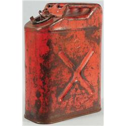 US Marked WW II Gasoline Container Old Red Paint