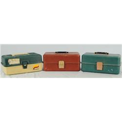 Three Vintage Tackle Boxes With Lures