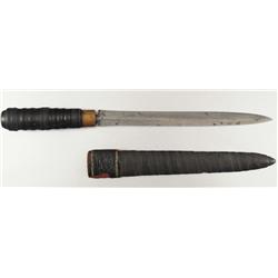 Old Dagger Boot Knife with Leather Sheath