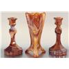 Image 1 : Imperial Slag Glass Candle Holders and Vase Set