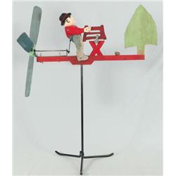 Folk Art Sawing Man Whirly Gig