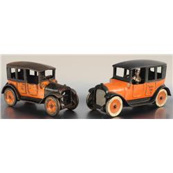 2 Cast Iron Arcade Yellow Cabs