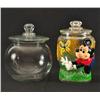 Image 1 : Two Glass Counter Top Jars Mickey Mouse
