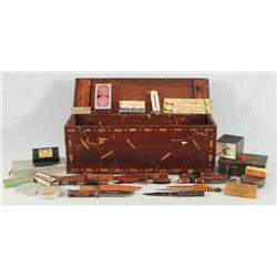 Old Wood Tacklebox with Assorted Tackle