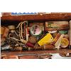 Image 8 : Old Wood Tacklebox with Assorted Tackle