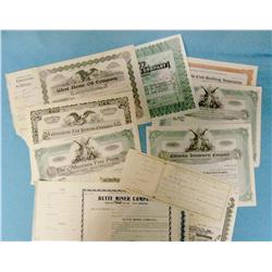 Group of 13 Montana stocks from various companies dated 1897-1913: