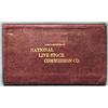 Image 1 : 1923 red leather record book presented by the National Live Stock Commission: characters.