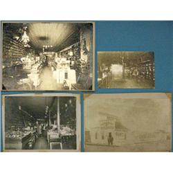 3 photos from inside the store of Ben Smith General Merchandise in Miles City, Montana 1906;