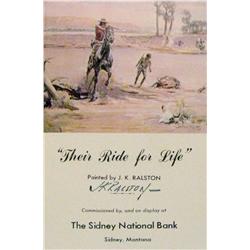 Their Ride for Life, illustrated pamphlet signed by artist J. K. Ralston (1896-1987).