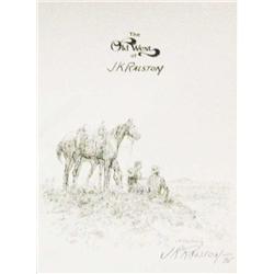 The Old West of J. K. Ralston, 4-page colored brochure illustrated and