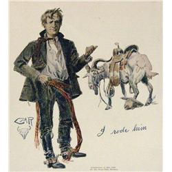 C. M. Russell print, I Rode Him,