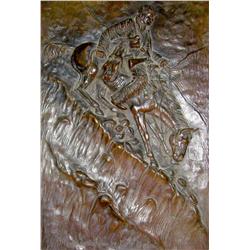 Remington, Frederic, The Mountain Man, bronze plaque by Mario Nardini.  21” x 14”.