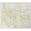 Image 1 : Map of Montana Idaho & Wyoming, 1885, 11” x 13”. multi-colored.