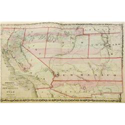 California Territories of New Mexico and Utah, 1862 ca. map