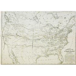 Statistical Map of the United States, 1864, black and white, 15” x 20”.