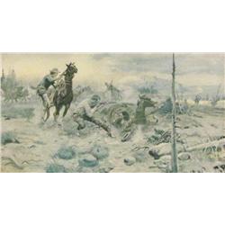 Russell, C. M., early print, 8 ½” x 15”.