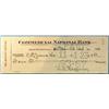 Image 1 : L. A. Huffman signed check from Commercial National Bank