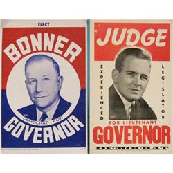 2 Montana political posters:  Judge for Lt. Governor and Bonner for Governor,