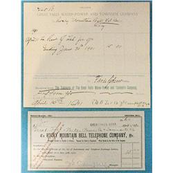 Great Falls Water Power and Townsite Voucher dated 1901,