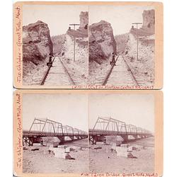 Shipler, J. W. (1849-1937),  very rare photographer, 2 stereo cards, 1888 ca.