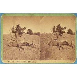 Stereo card, Calfee, H. P. (1847-1912), Successful Hunter, 1870’s,
