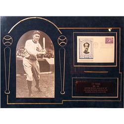 Framed autograph of Ty Cobb (1886-1961), signed on Abner Doubleday
