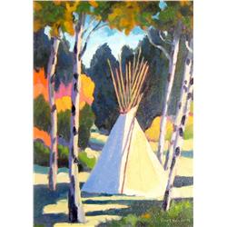 Waugh, Tom,  Indian Teepee, oil on canvas, 10” x 8”.