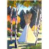 Image 1 : Waugh, Tom,  Indian Teepee, oil on canvas, 10” x 8”.