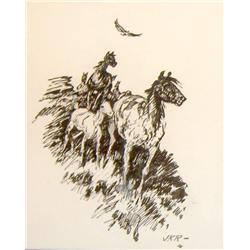 Ralston, J. K. (1896-1987), Horse and Colt, pen and ink,