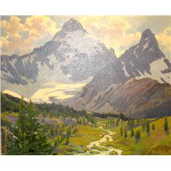 Greene, LeRoy (1893-1974),  Airy Silhouettes, oil on canvas, 1955,  20” x 24”, signed LR.