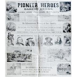 Broadside:  Pioneer Heroes, Custer, Hickok, Carson,
