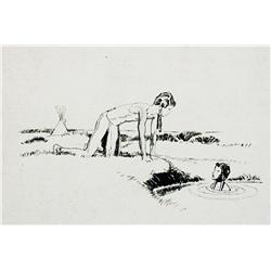 Stoops, Herbert (1888-1948) Lodge Lining and Spring-Boy Call their Mother to Life,