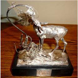 Russell, C. M., Trigg silver bronze sculpture, #76/100.