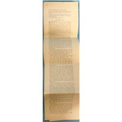 Partial Galley of Will James book, Sand,