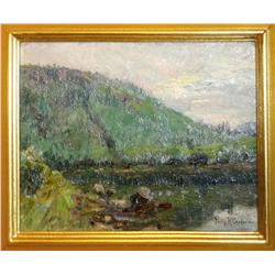 Goodwin, Philip, oil painting, mountain landscape, 7” x 9”.